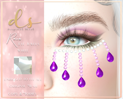 Second Life Marketplace - Dark Secrets - Rain Eye Jewels White